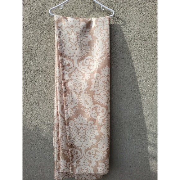 Royal Velvet TAN  Paisley Curtain Drape 2 Panels 54”x84” Rod Pocket or clip ring - Picture 4 of 7